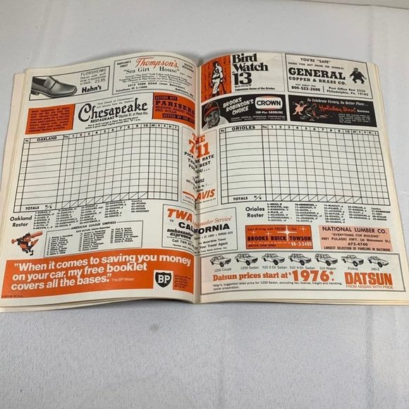 Baltimore Orioles | Other | Vintage 972 Baltimore Orioles Official Scorecard Collectible ...